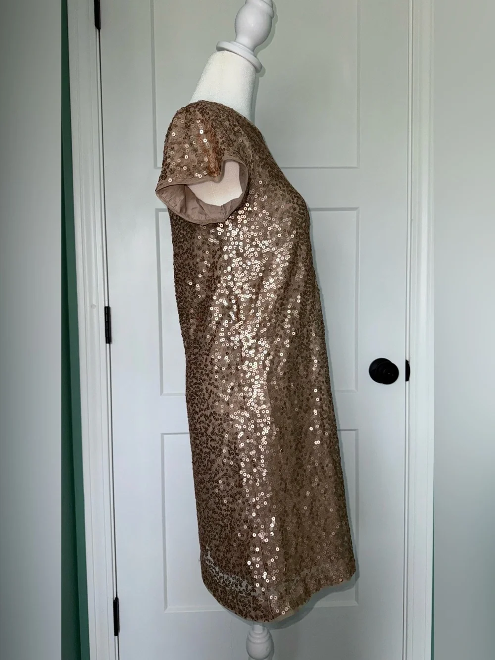 GAP Kids Gold Sequin Lined Trim Dress